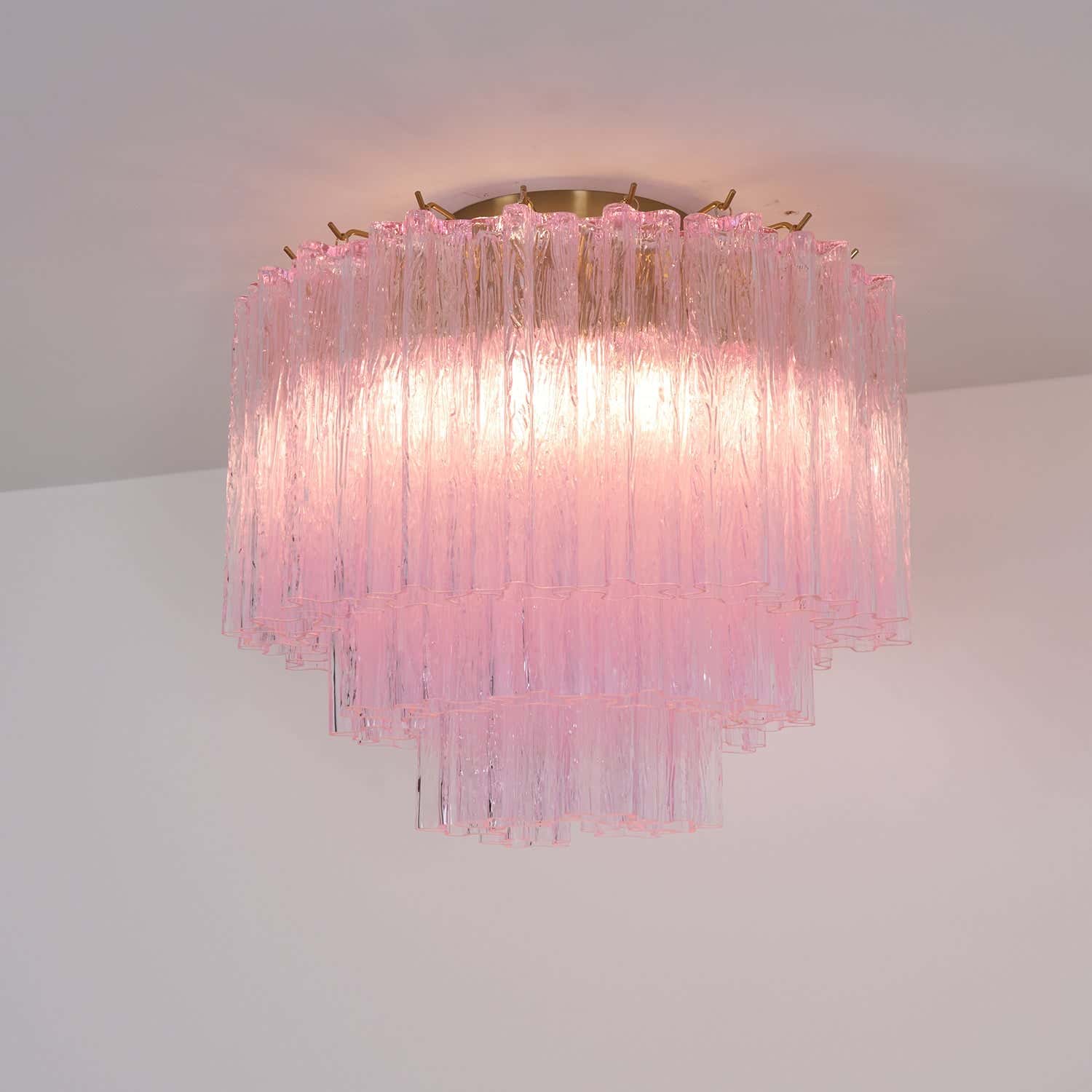 Murano Pink Glass Ceiling Light