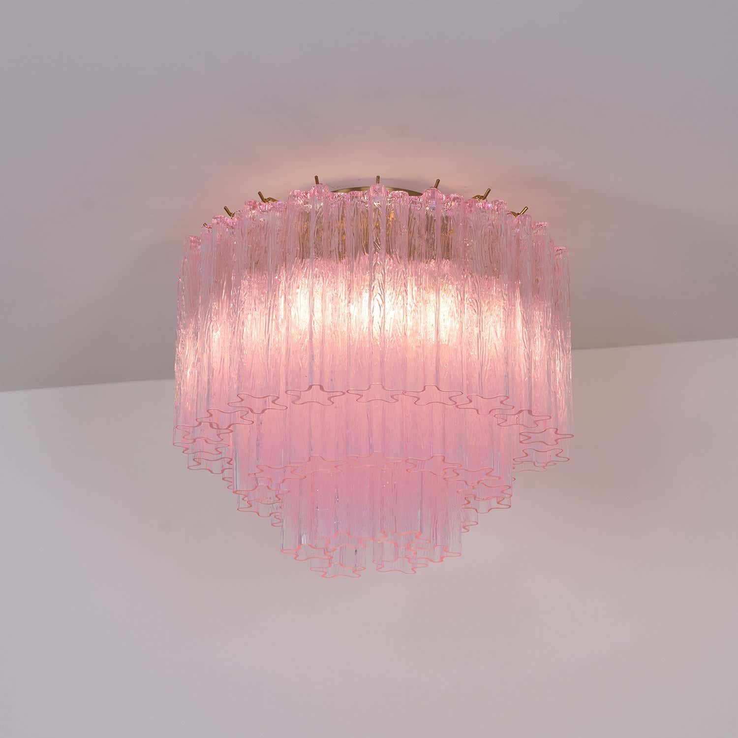 Murano Pink Glass Ceiling Light