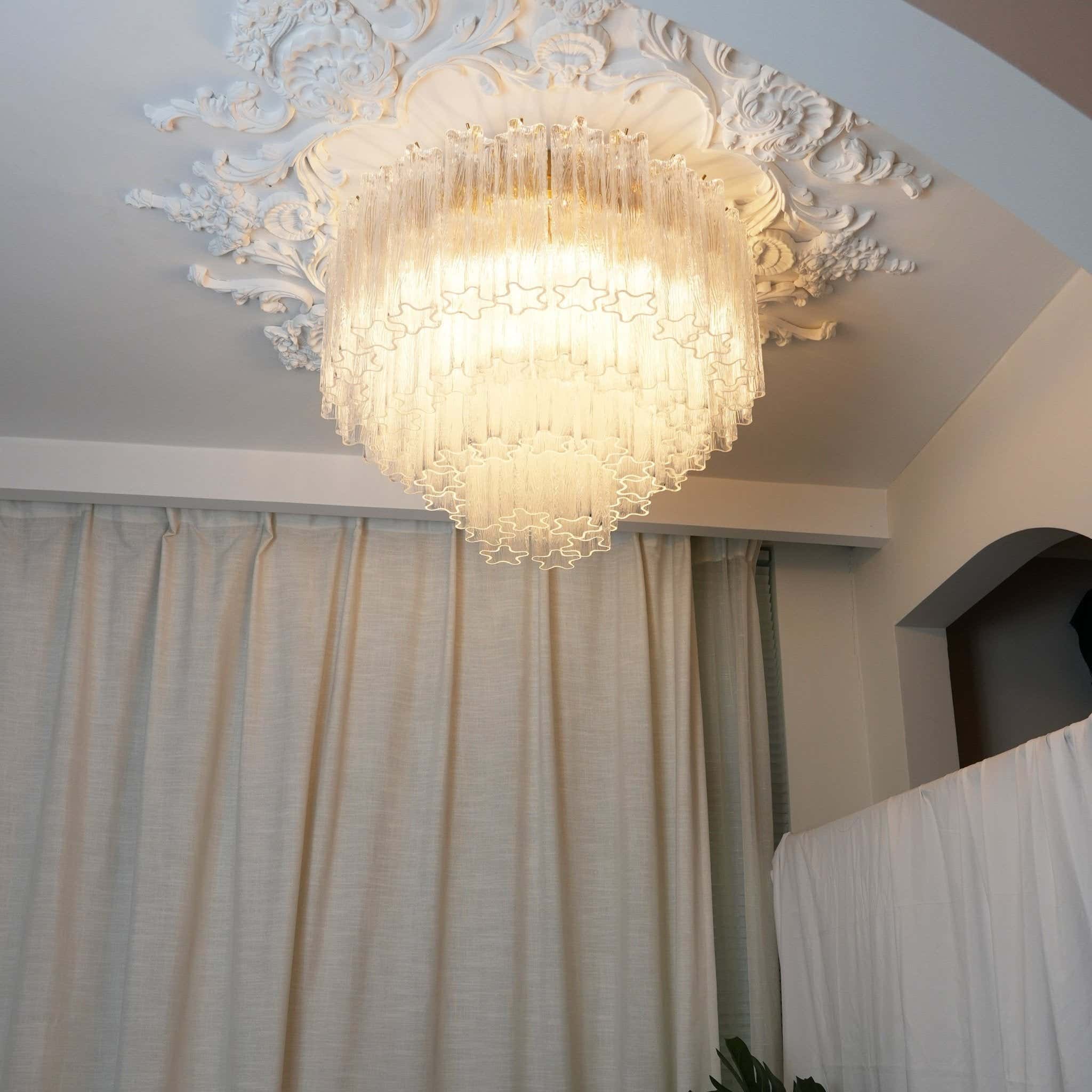 Murano Pink Glass Ceiling Light