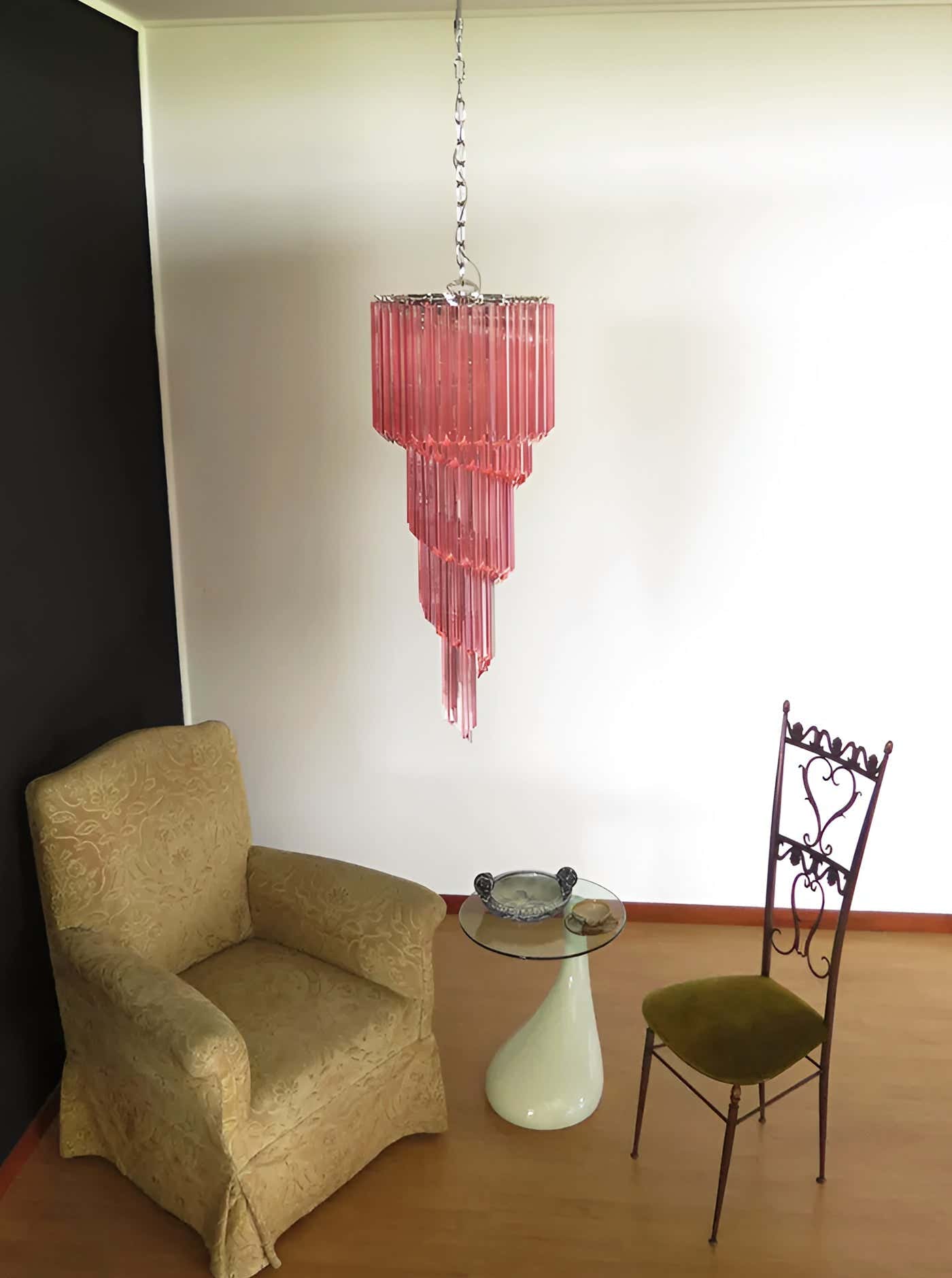 Murano Spiral Prism Glass Chandelier