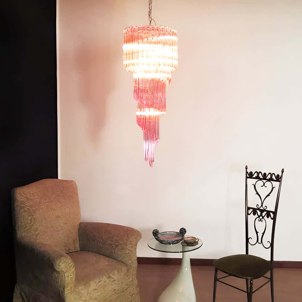 Murano Spiral Prism Glass Chandelier