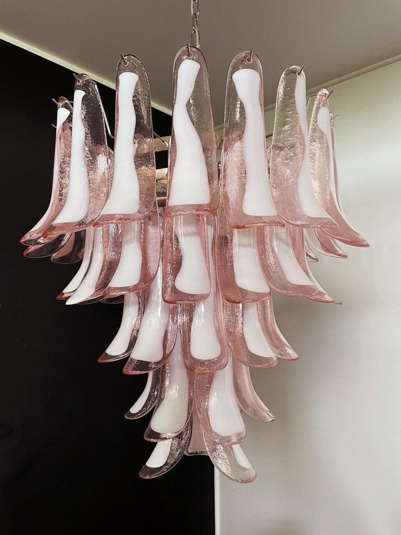 Murano Chandelier – 52 petals – Pink