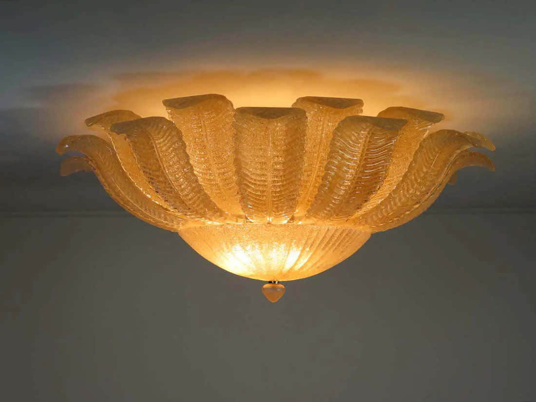 Murano ceiling lamp – Barovier – Yellow