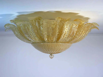 Murano ceiling lamp – Barovier – Yellow