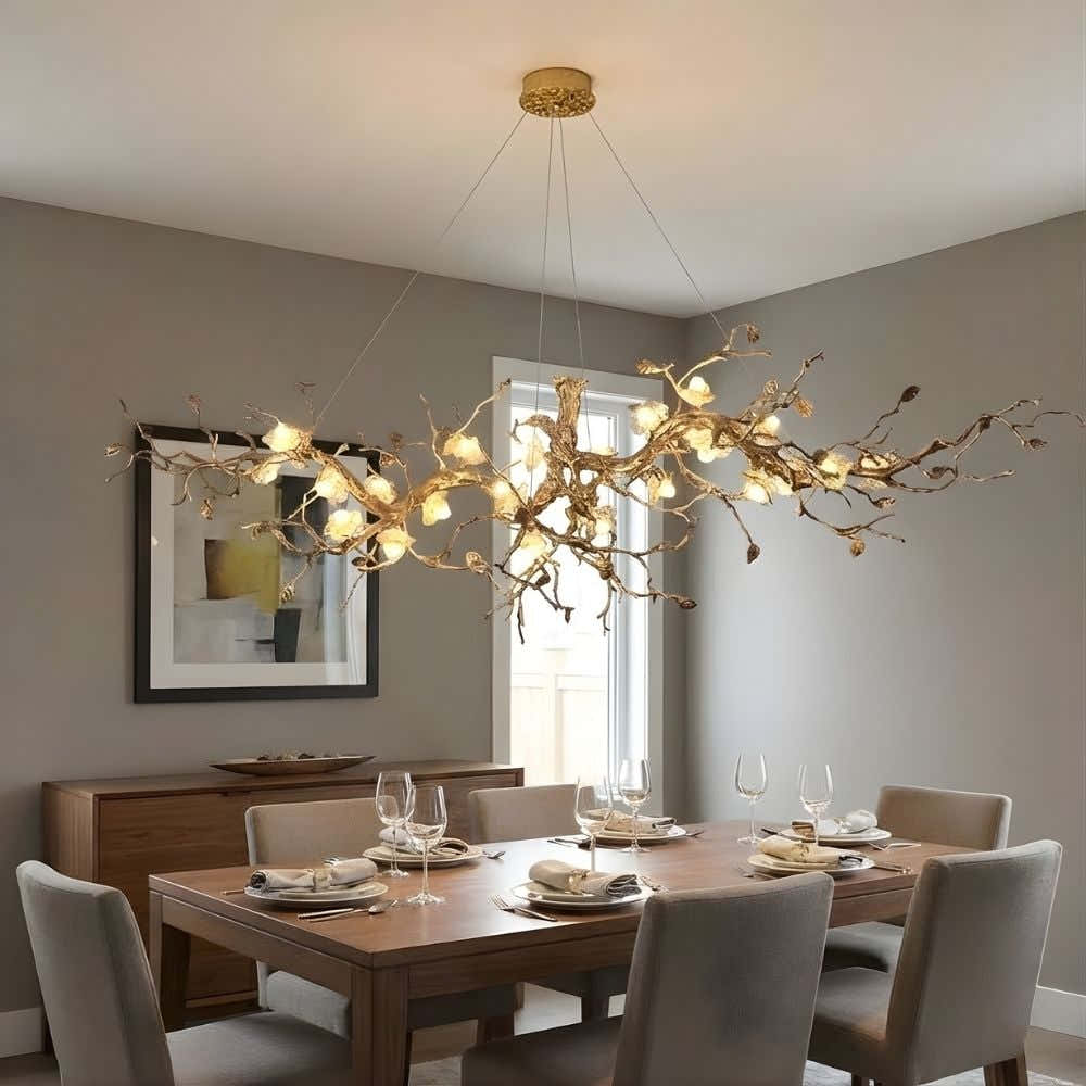 Mona Crystal Flower Branch Chandelier