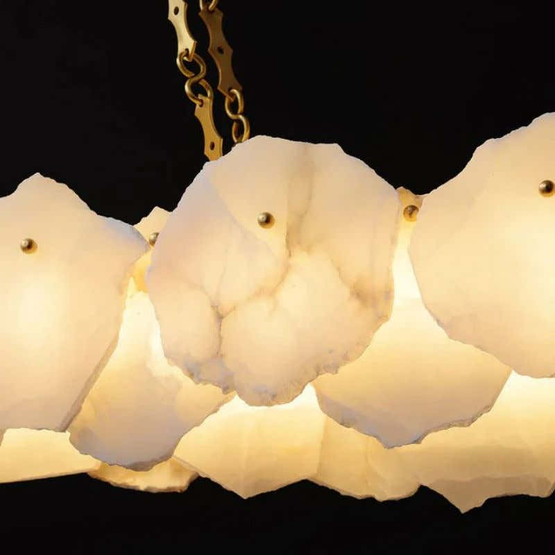 Alabaster Flakes Linear Chandelier- Chain