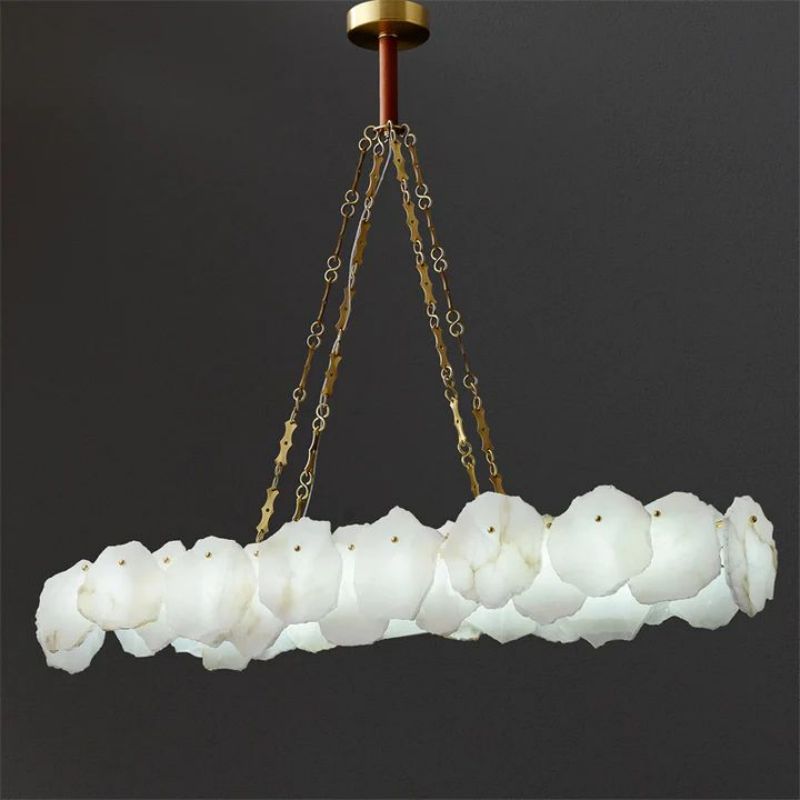 Alabaster Flakes Linear Chandelier- Chain