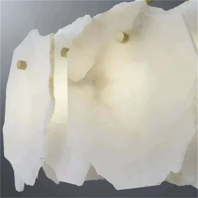 Alabaster Flakes Round Chandelier -Rod
