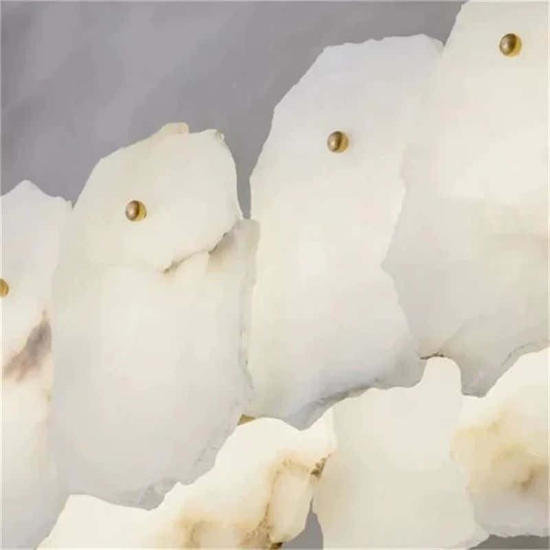 Alabaster Flakes Round Chandelier -Rod