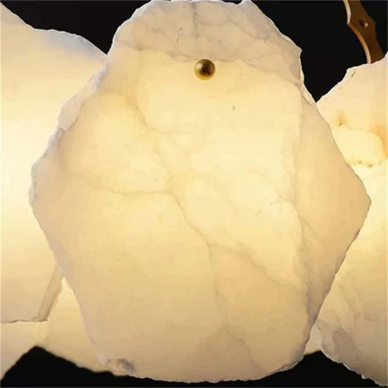 Alabaster Flakes Round Chandelier -Rod