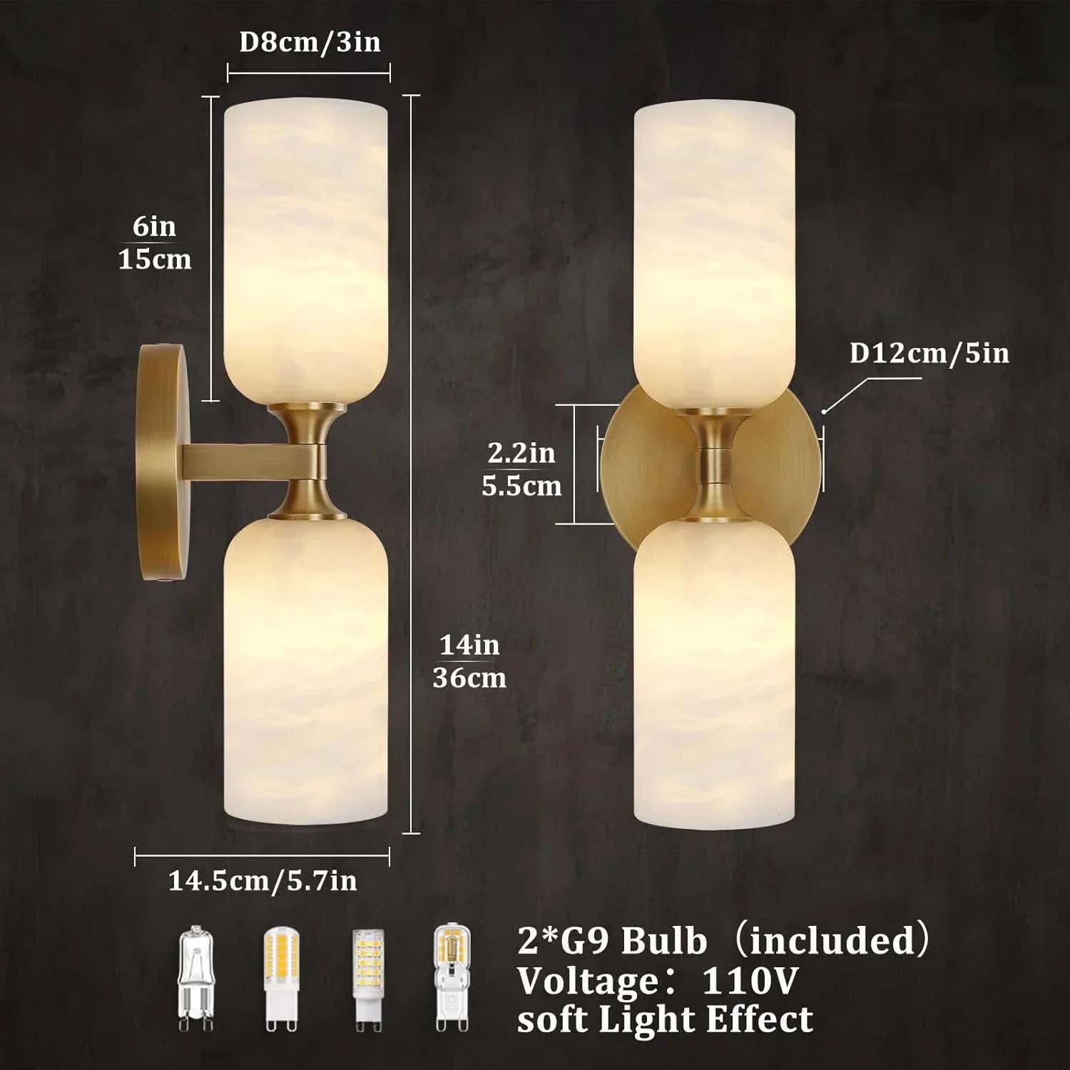 Monty Alabaster Linear Wall Sconce
