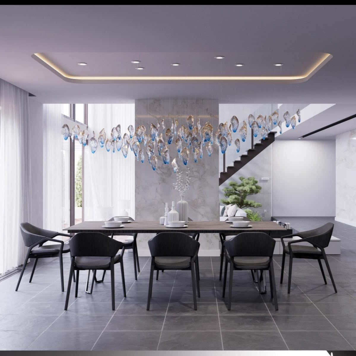 Ocean Drift Blown Glass Customize Chandelier