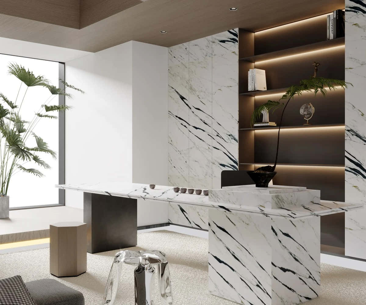 Oriental Calacatta White Marble Slab