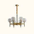 Orrefors Ball Brass Chandelier