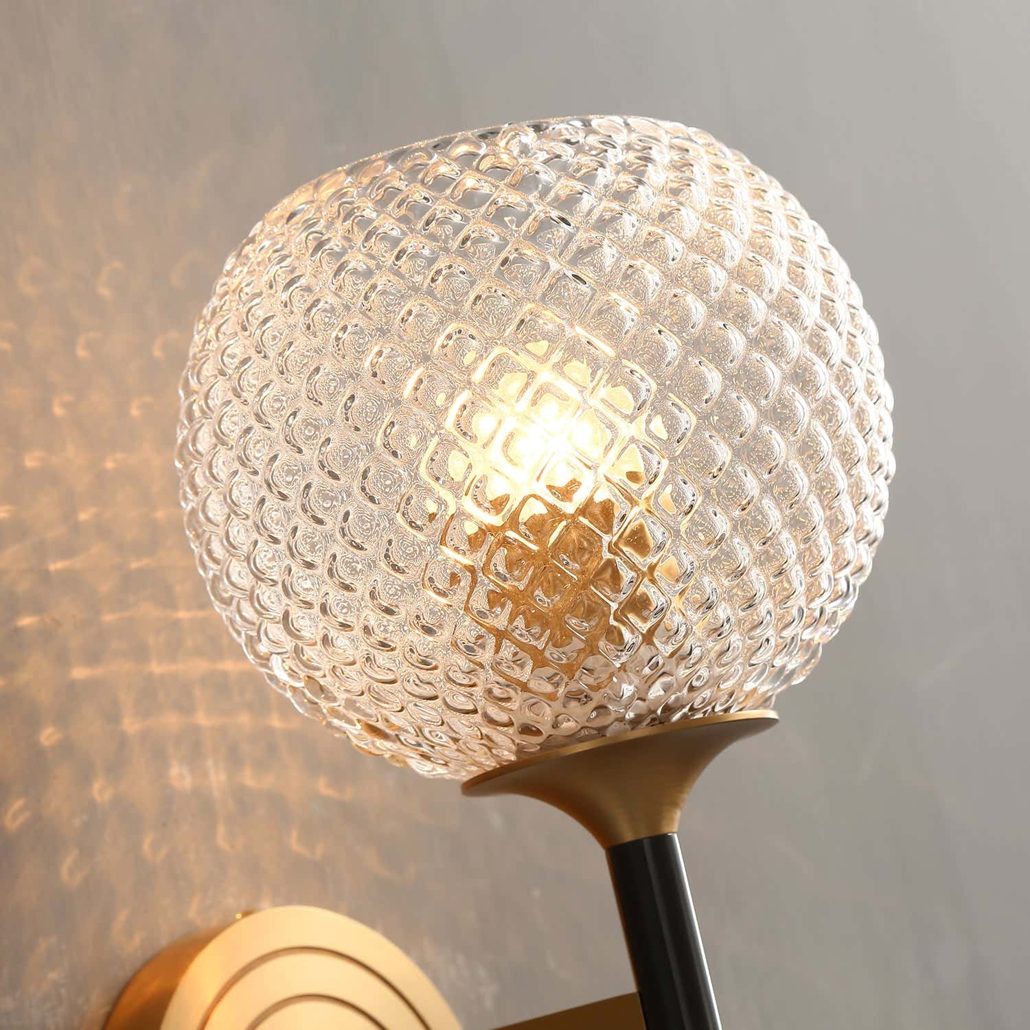 Orrefors Ball Brass Sconce