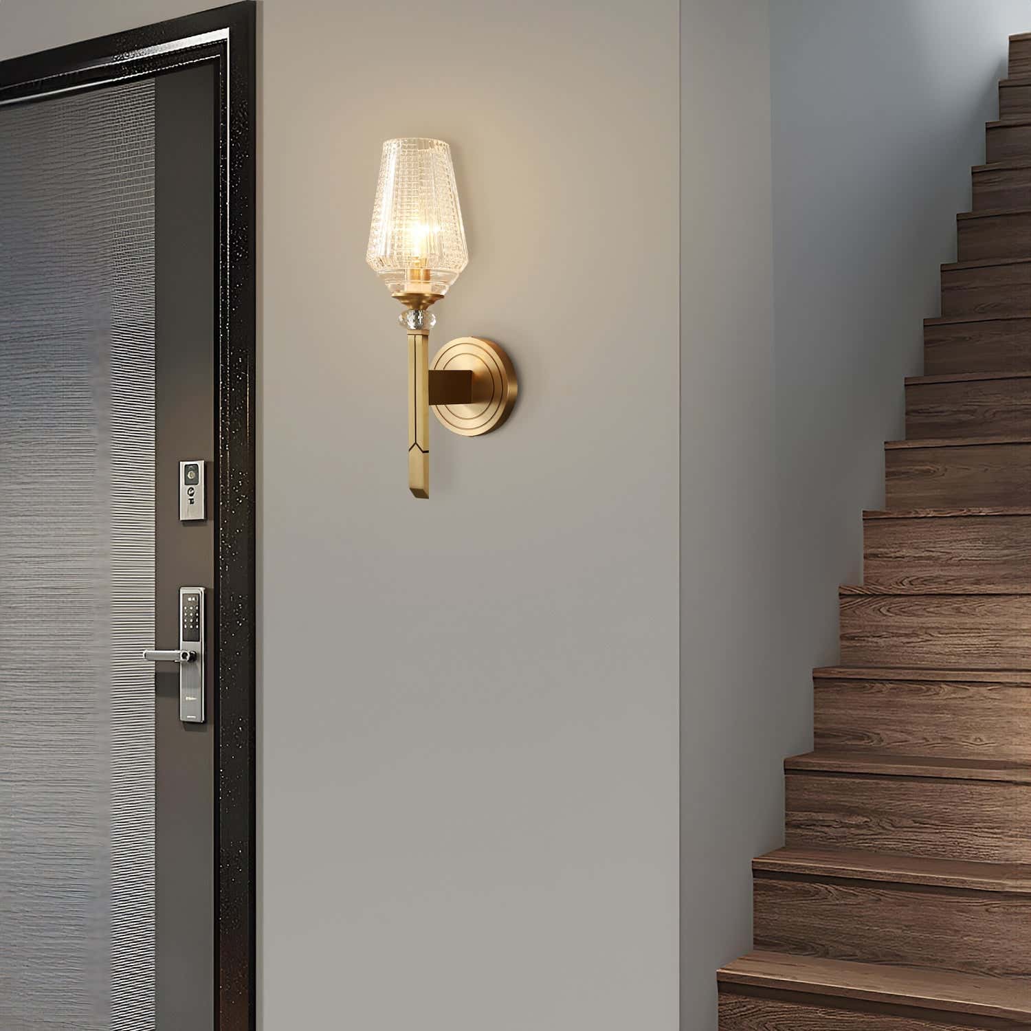 Orrefors Vase Brass Sconce