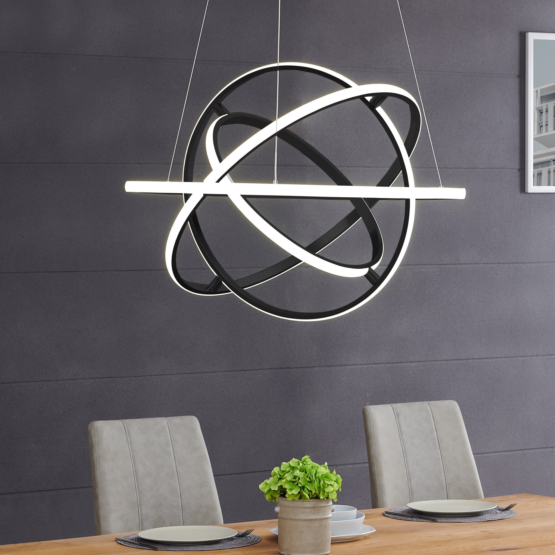 Oxford LED Adjustable Chandelier // Black