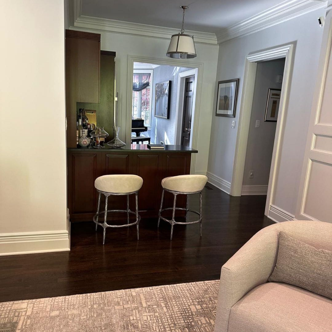 Hand-Forged Metal Bar Swivel Counter Stool