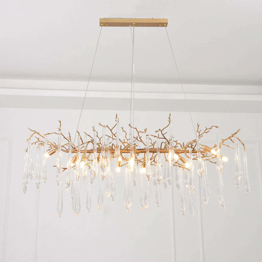 Postmodern Crystal Creative Linear Branch Chandelier