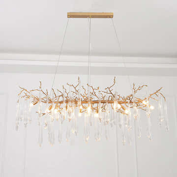Postmodern Crystal Creative Linear Branch Chandelier