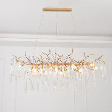 Postmodern Crystal Creative Linear Branch Chandelier