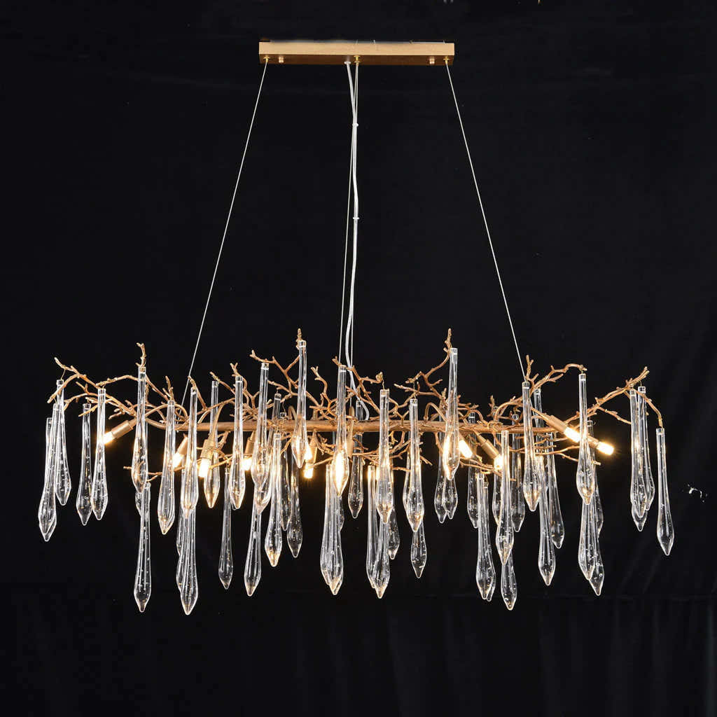 Postmodern Crystal Creative Linear Branch Chandelier