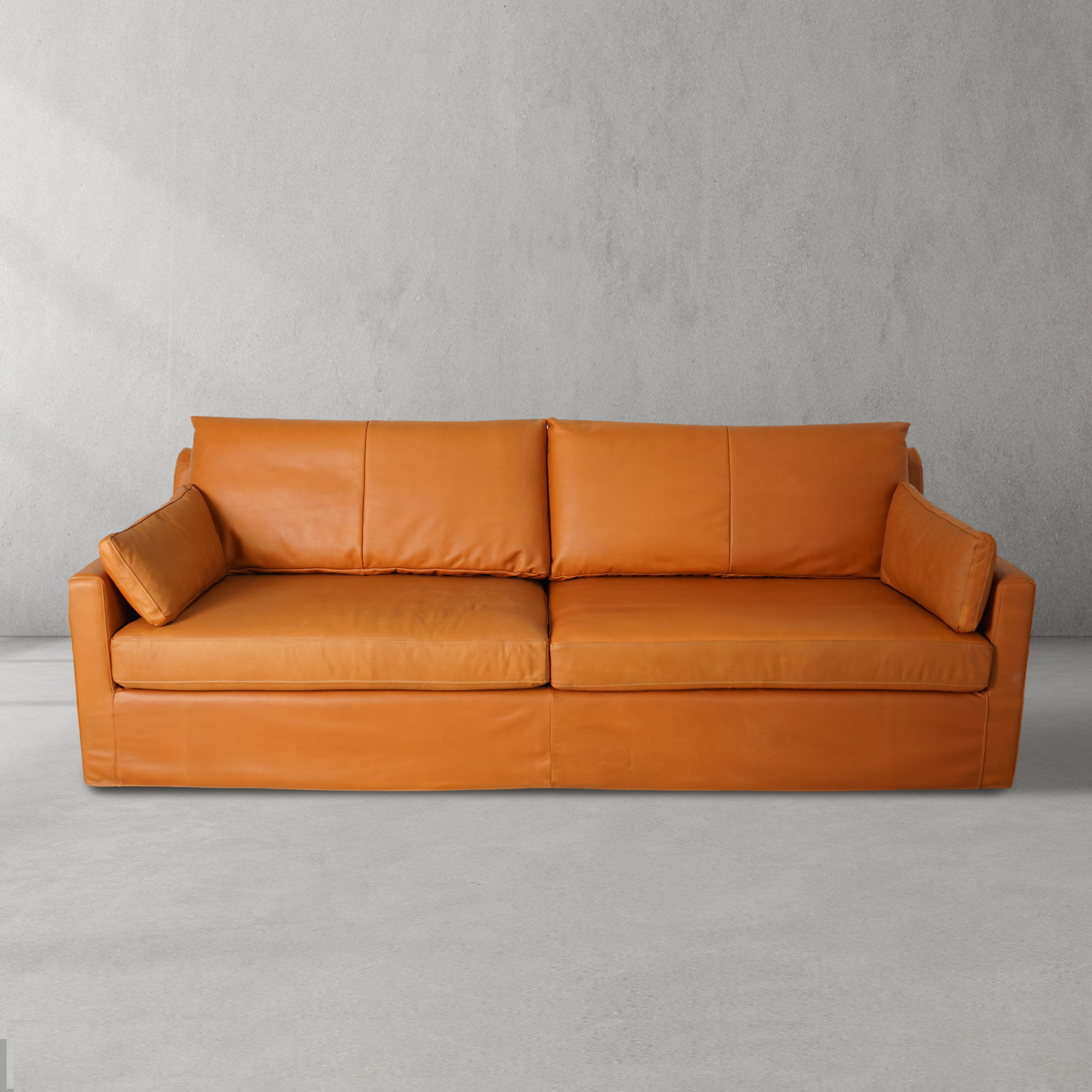 Mercury Warm Cognac Sofa 95"