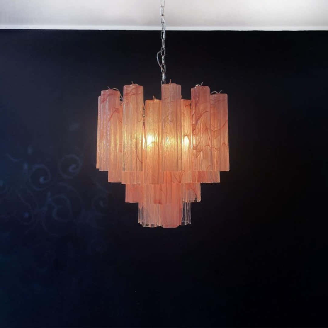 Pink Murano Glass Tronchi Chandelier