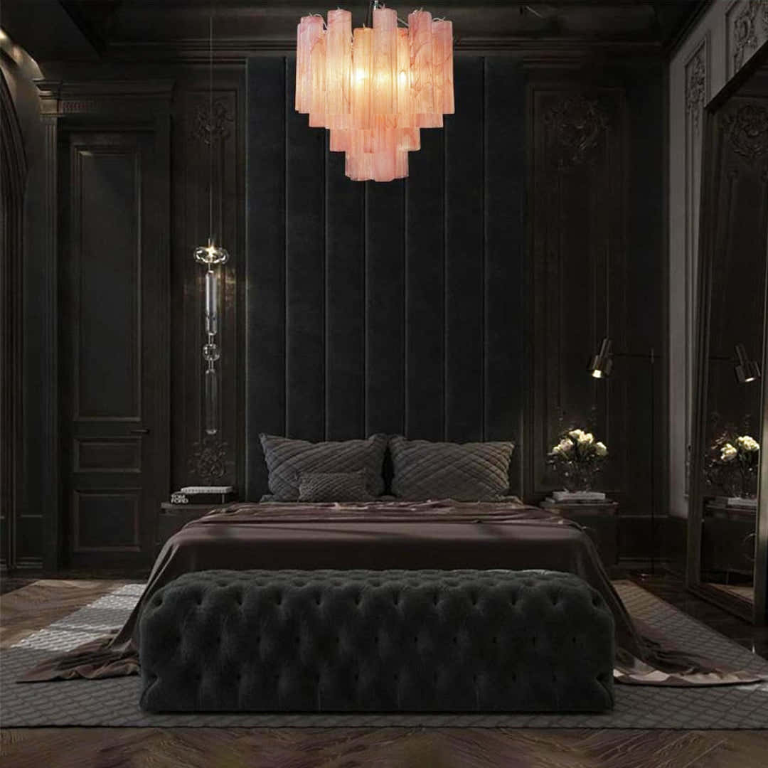 Pink Murano Glass Tronchi Chandelier