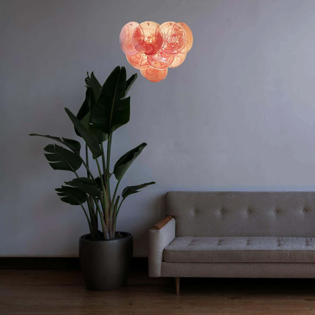 Pink Vintage Murano Glass Wall Lamp