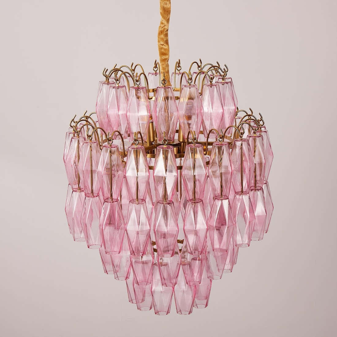 Pink Murano Glass Prism Chandelier