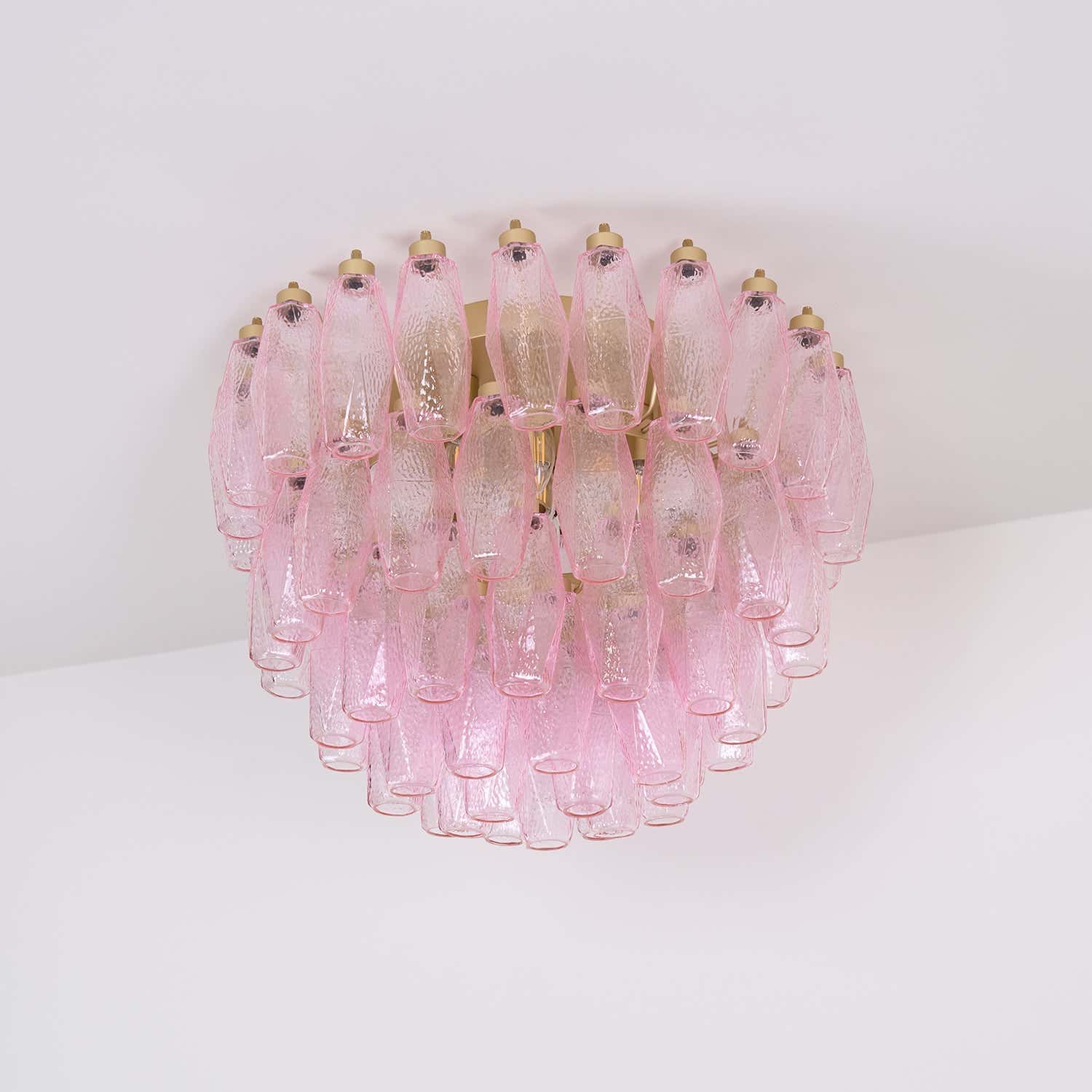 Poliedri Murano Pink Ceiling Light