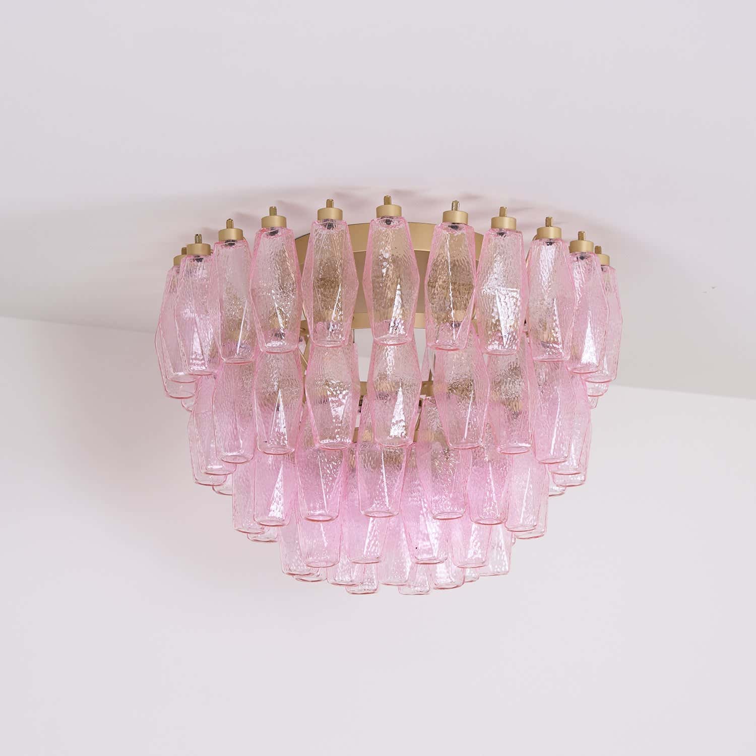 Poliedri Murano Pink Ceiling Light