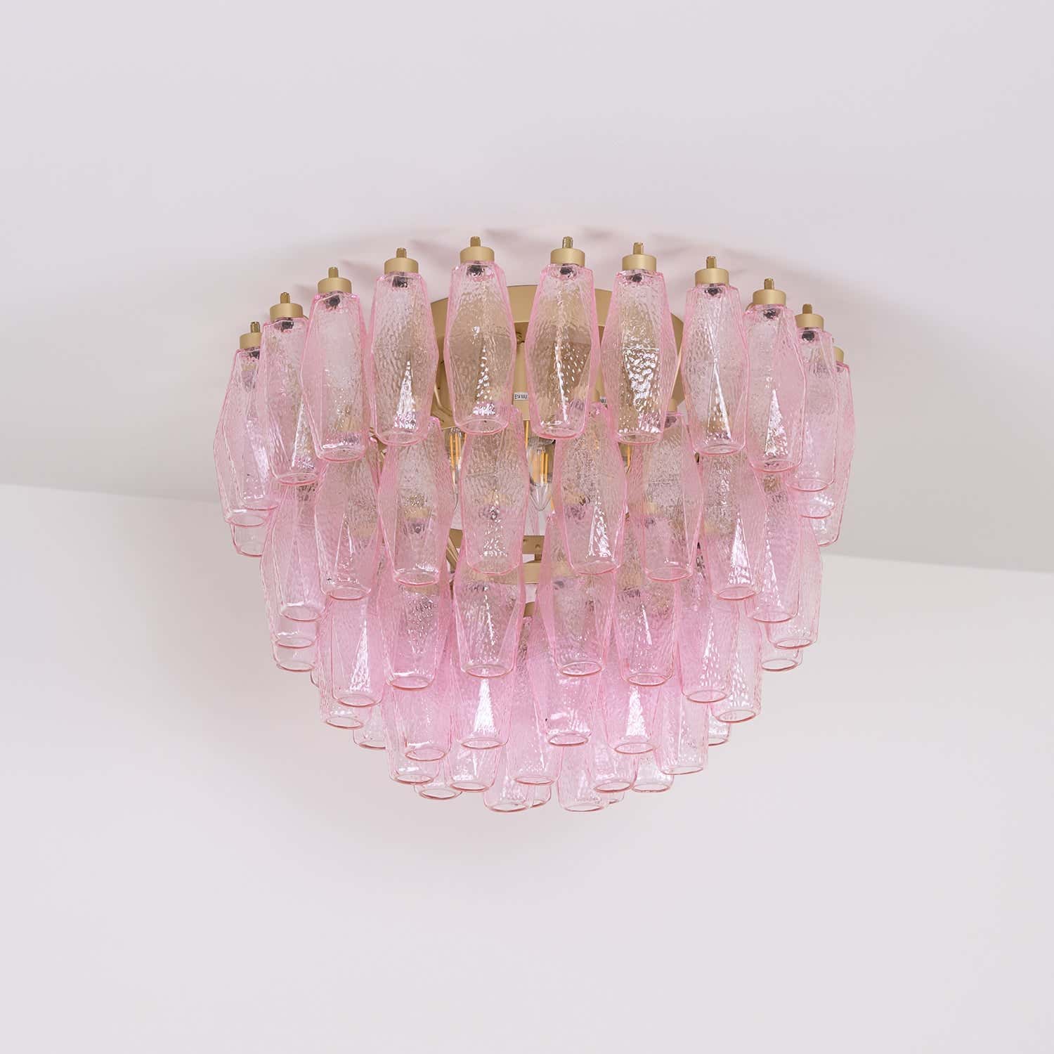 Poliedri Murano Pink Ceiling Light
