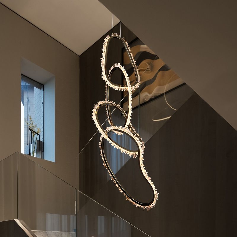 Primary Crystal 5 Rings Chandelier