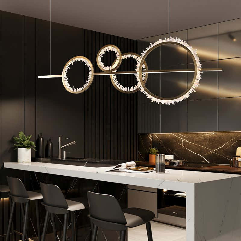 Primary Crystal Cluster Island Chandelier