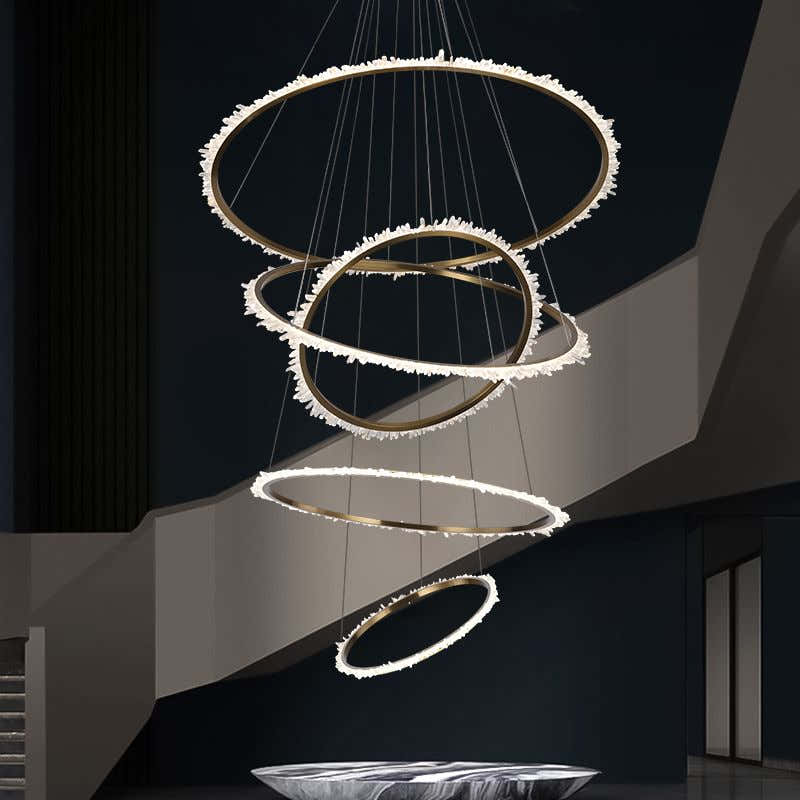 Primary Crystal Multi Rings Chandelier