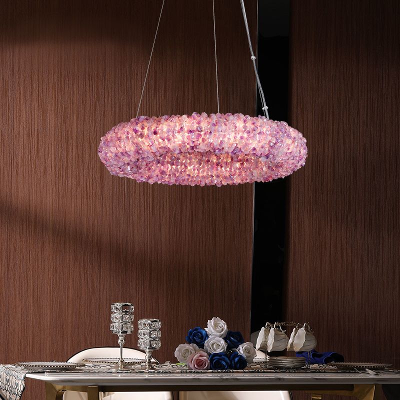 Purple Primary Crystal  Round Chandelier 20.5" 28.3" 36.2" 44"