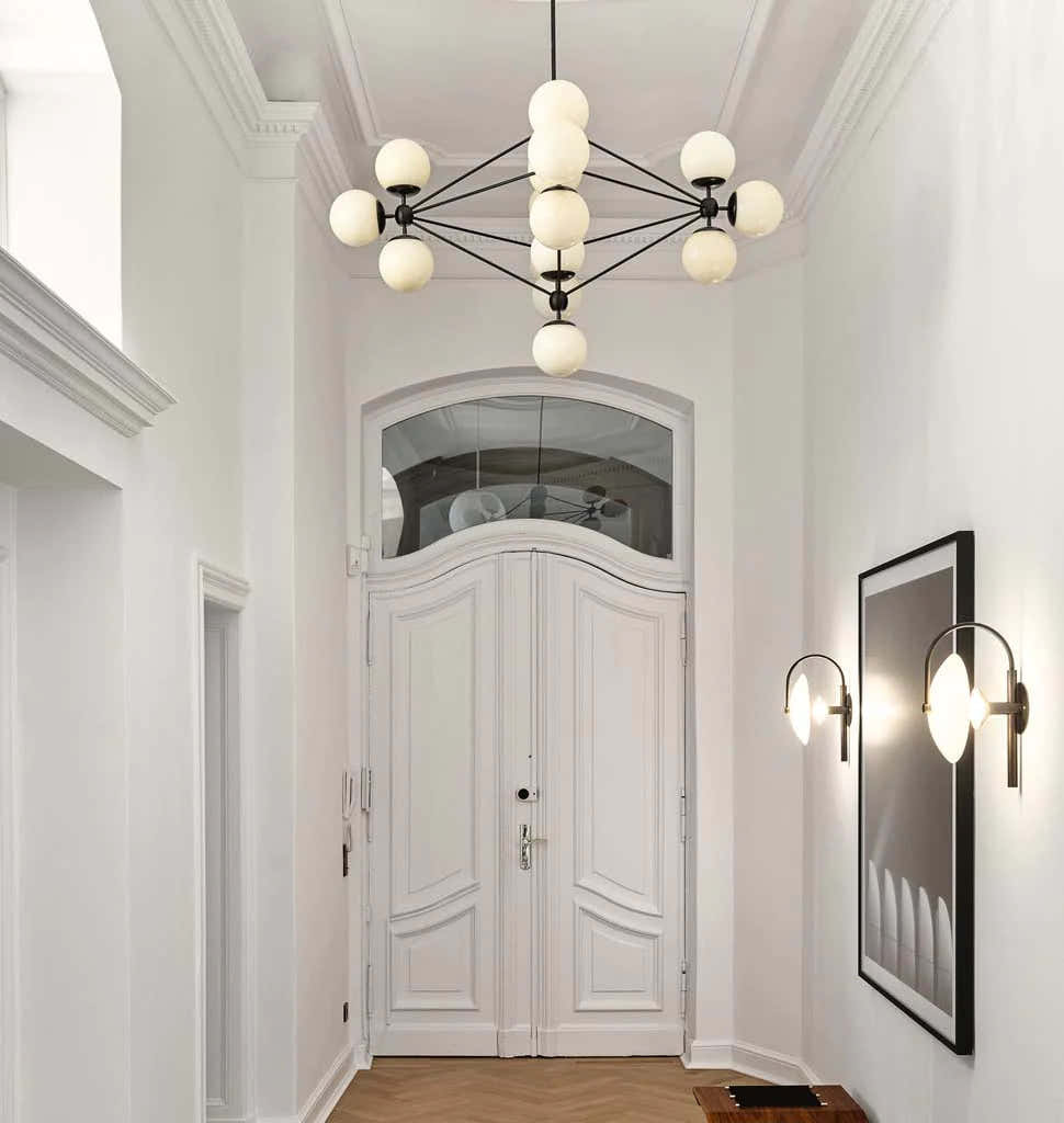 Modo Chandelier 39" - 4 Sided, 15 Globes