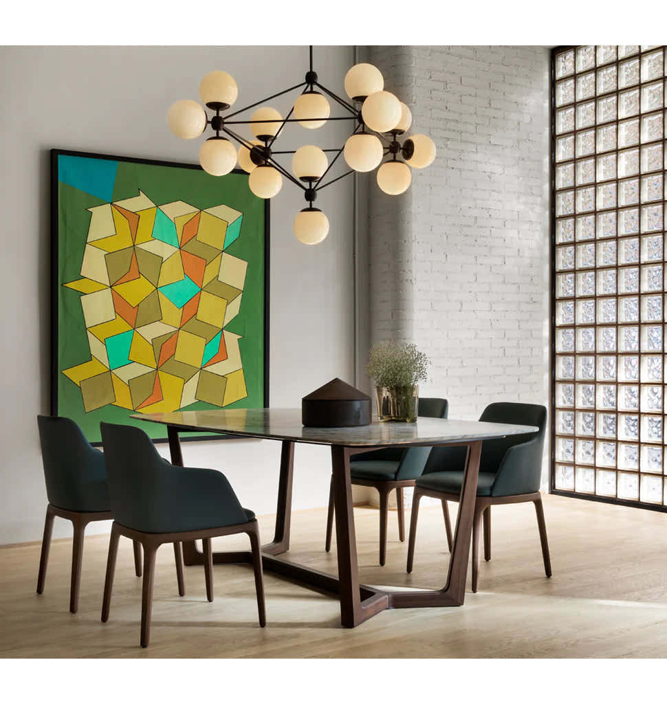 Modo Chandelier 39" - 4 Sided, 15 Globes