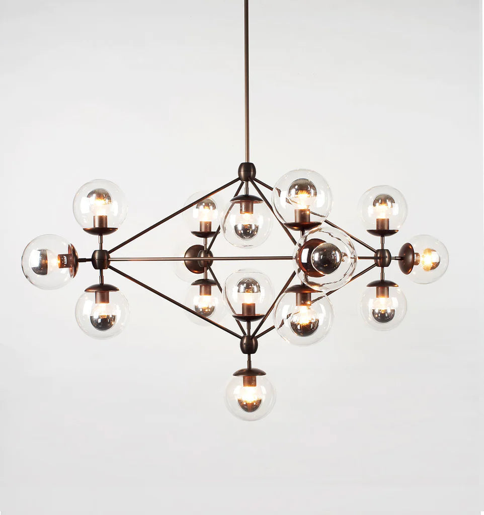 Moodo Chandelier - 4 Sided, 15 Globes