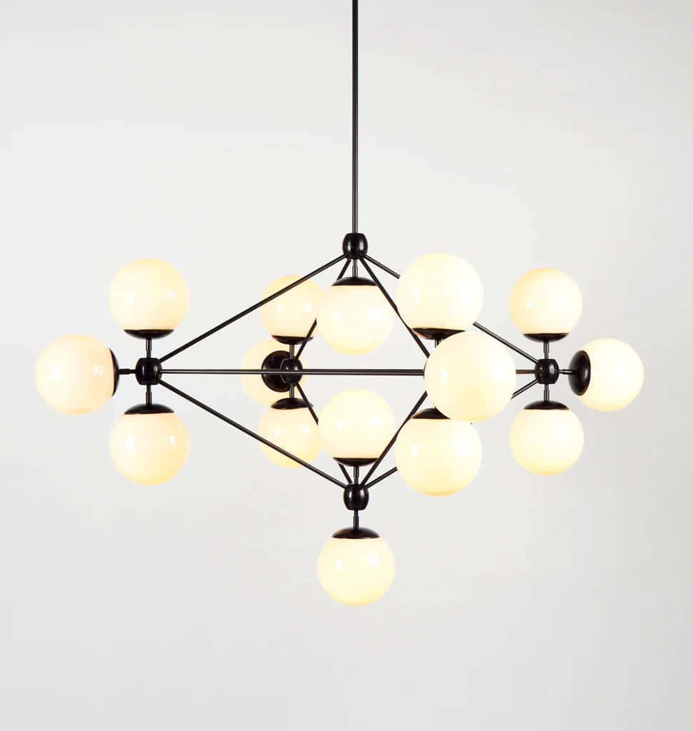 Modo Chandelier 39" - 4 Sided, 15 Globes