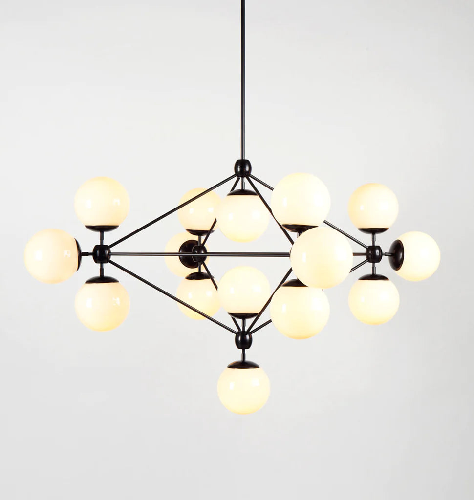 Moodo Chandelier - 4 Sided, 15 Globes