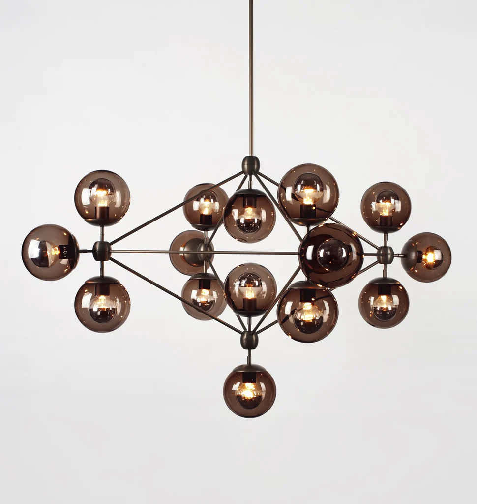 Modo Chandelier 39" - 4 Sided, 15 Globes