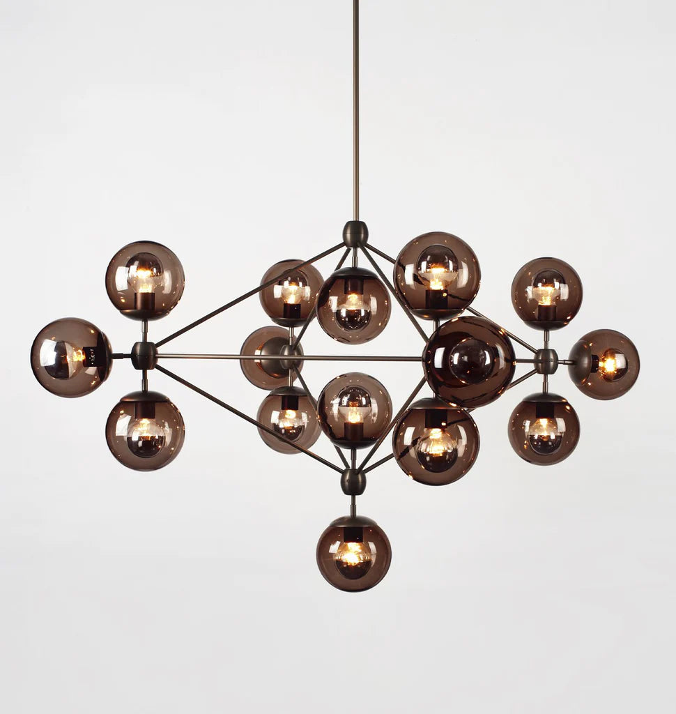 Moodo Chandelier - 4 Sided, 15 Globes