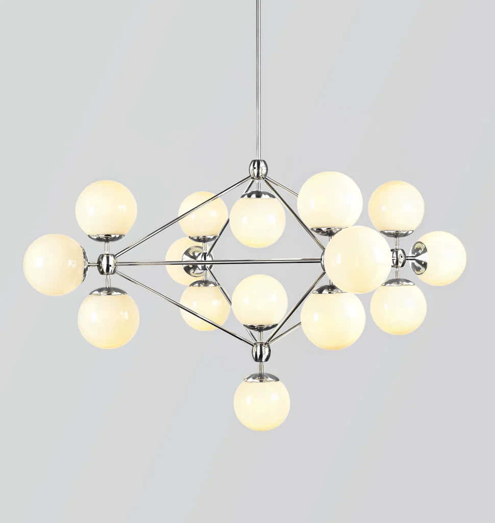 Modo Chandelier 39" - 4 Sided, 15 Globes