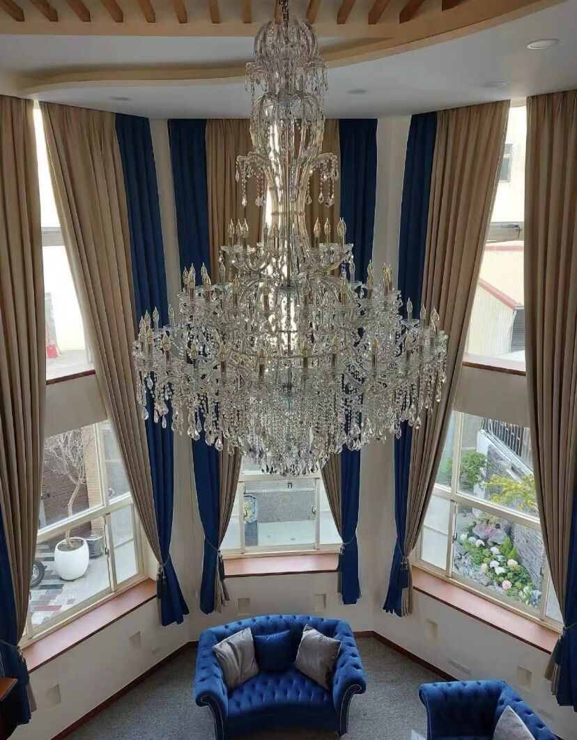 Oversized Luxury Traditional Gold/Chrome Candle Branch Crystal Chandelier