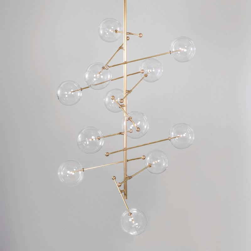 Aero 12-Light Modern Brass Chandelier