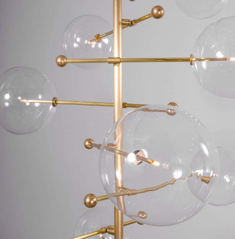 Aero 12-Light Modern Brass Chandelier
