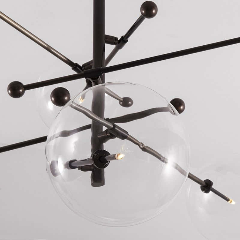 Aero Vertical Glass Globe Chandelier 6 - Light 55.63"